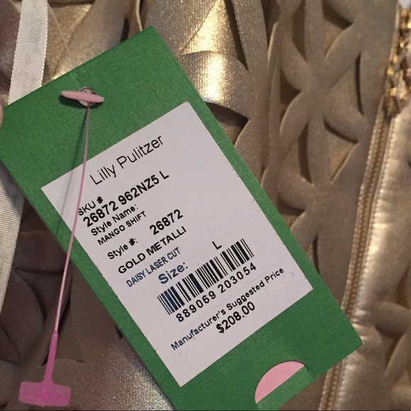 NWT Lilly Pulitzer Gold Mango Shift Dress Large - Picture 8 of 8